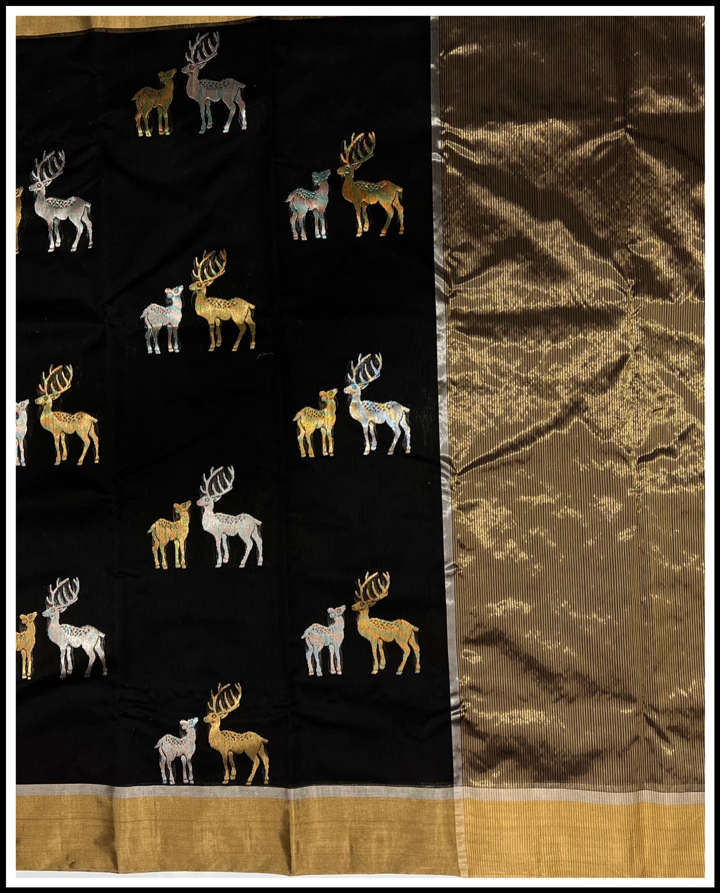 Black chanderi silk sarees Chanderi saree wala