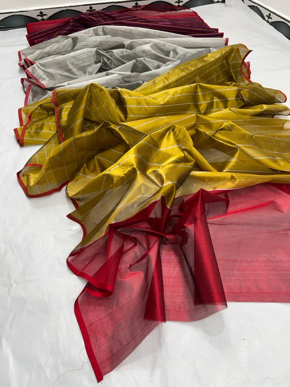 Pure Chanderi fancy silk saree Chanderi saree wala