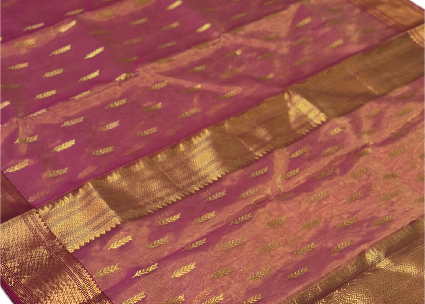 Pink colour chanderi tissue silk saree
