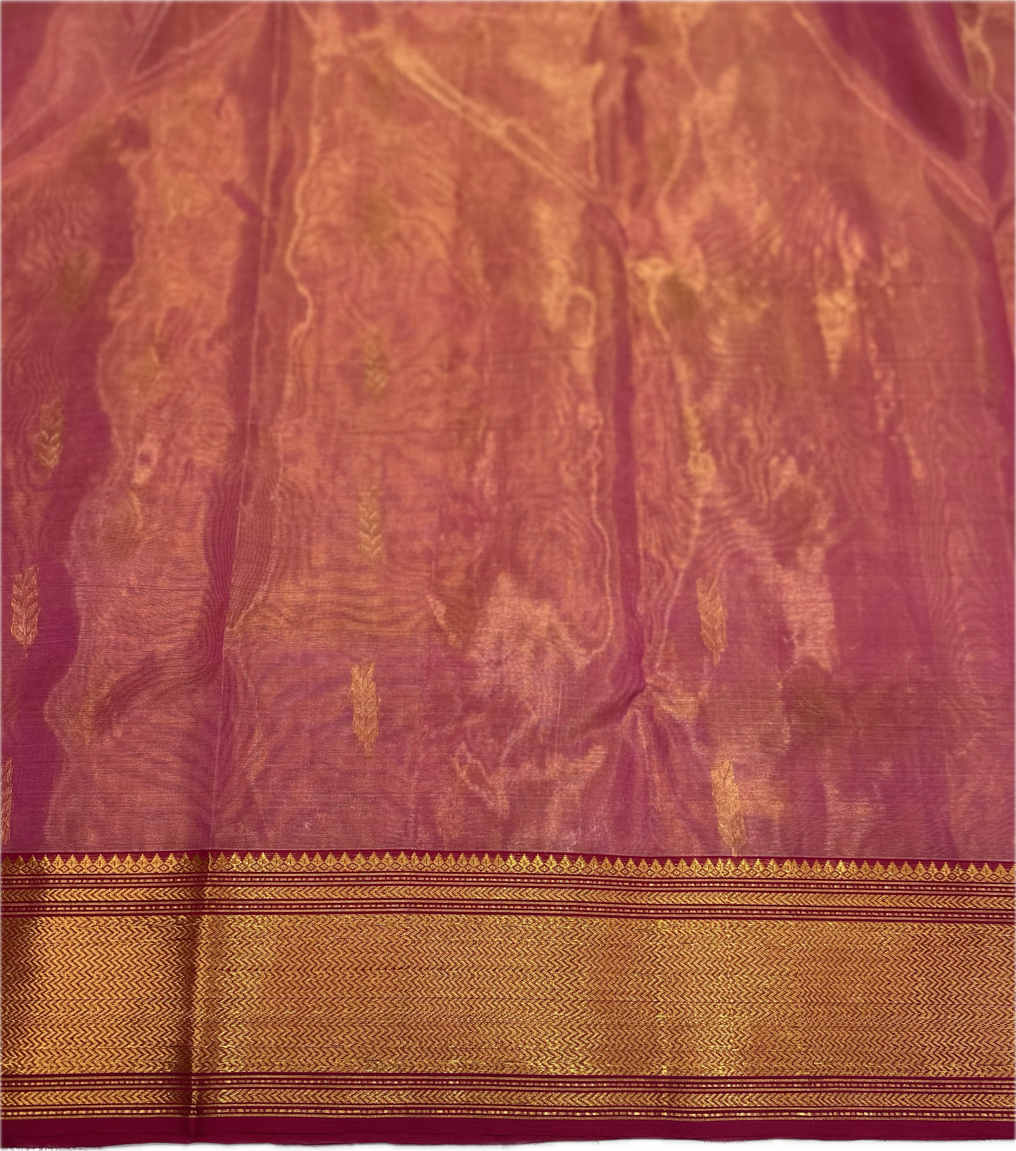 Pink colour chanderi tissue silk saree