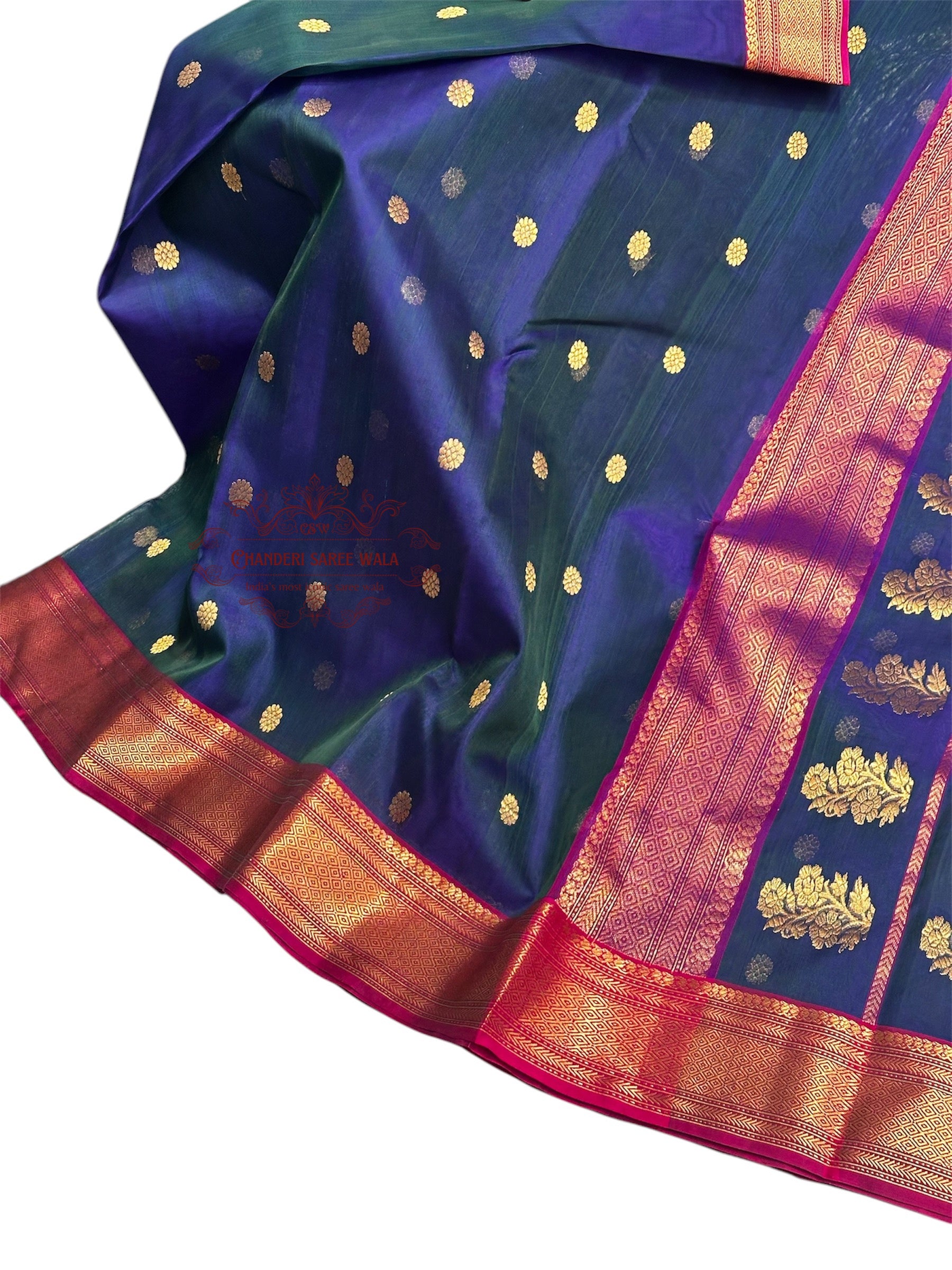 Chanderi handwoven silk saree Chanderi saree wala