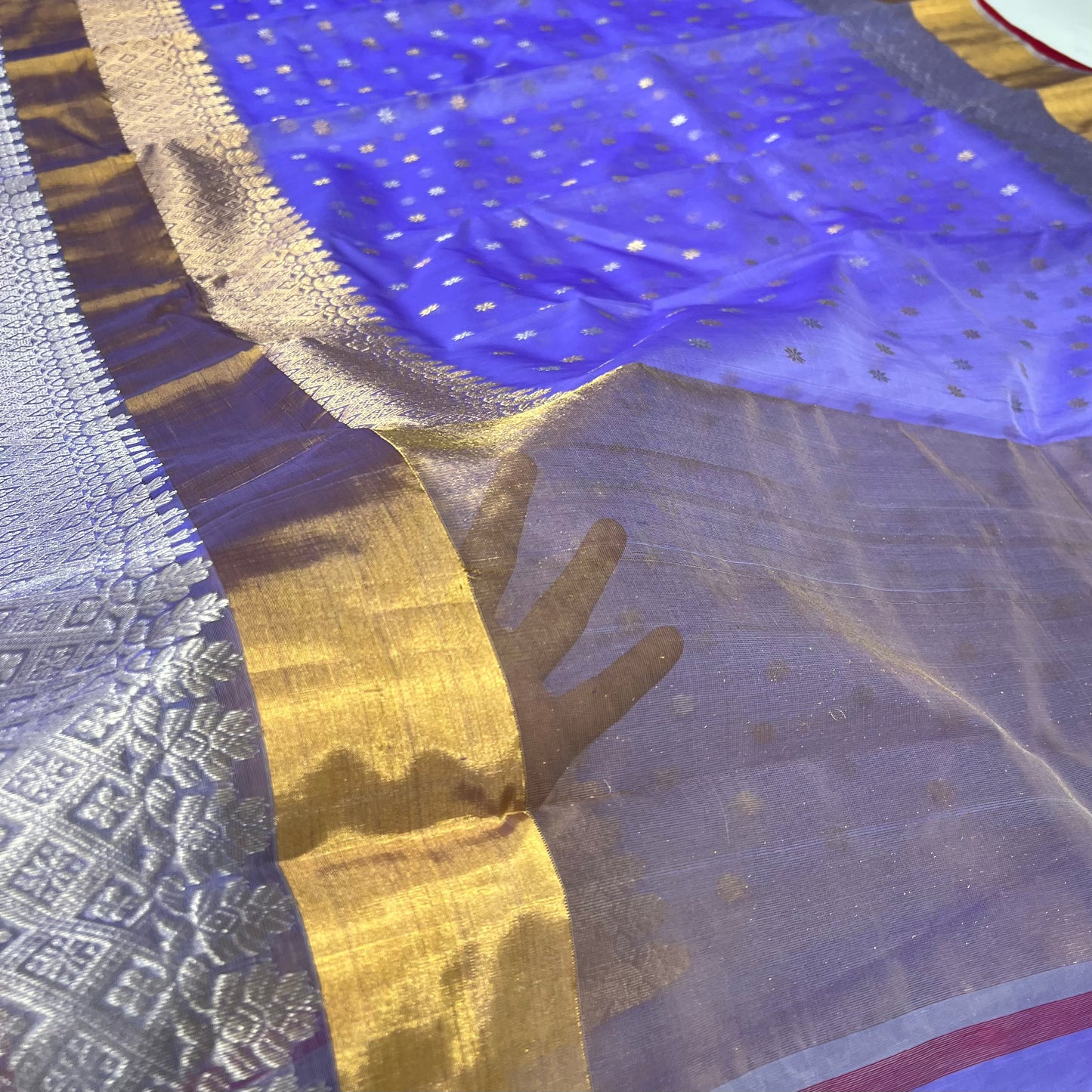 Lavender colour daule border chanderi saree Chanderi saree wala